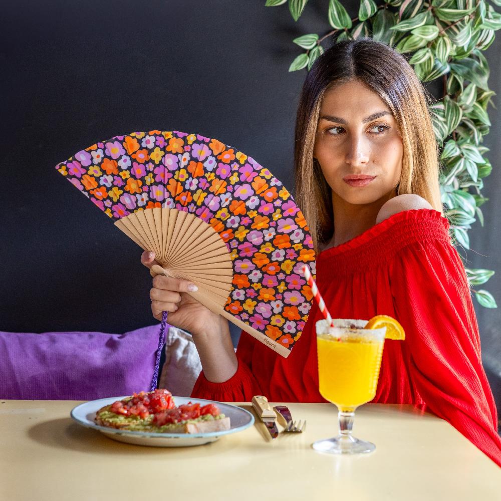 Fisura Abanico "flores Vintage"