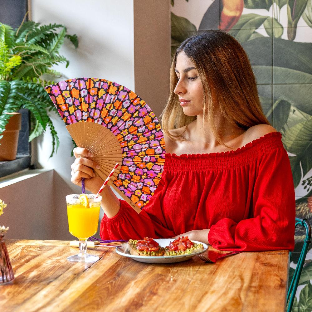 Fisura Abanico "flores Vintage"