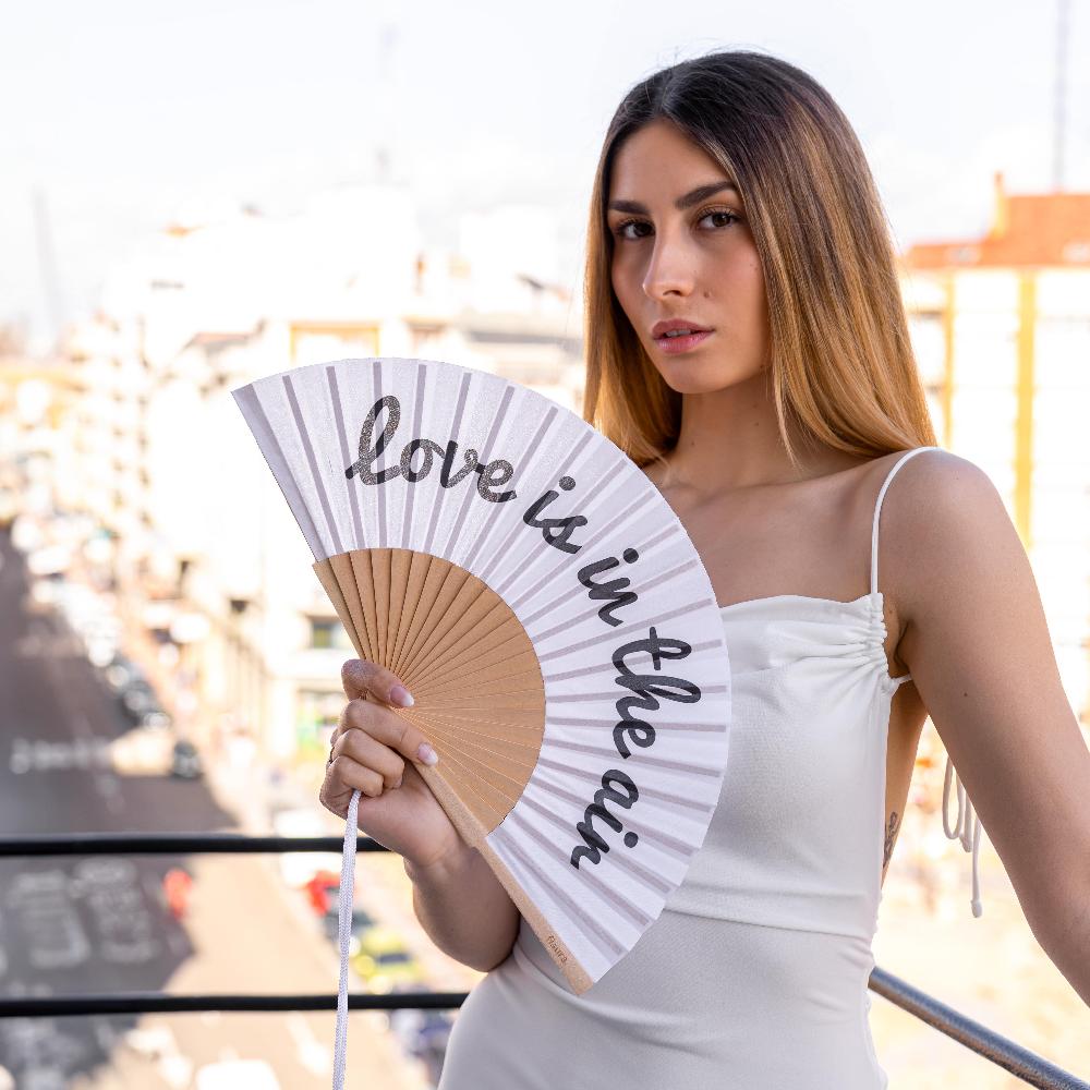 Fisura Abanico "Love Is In The Air" Blanco