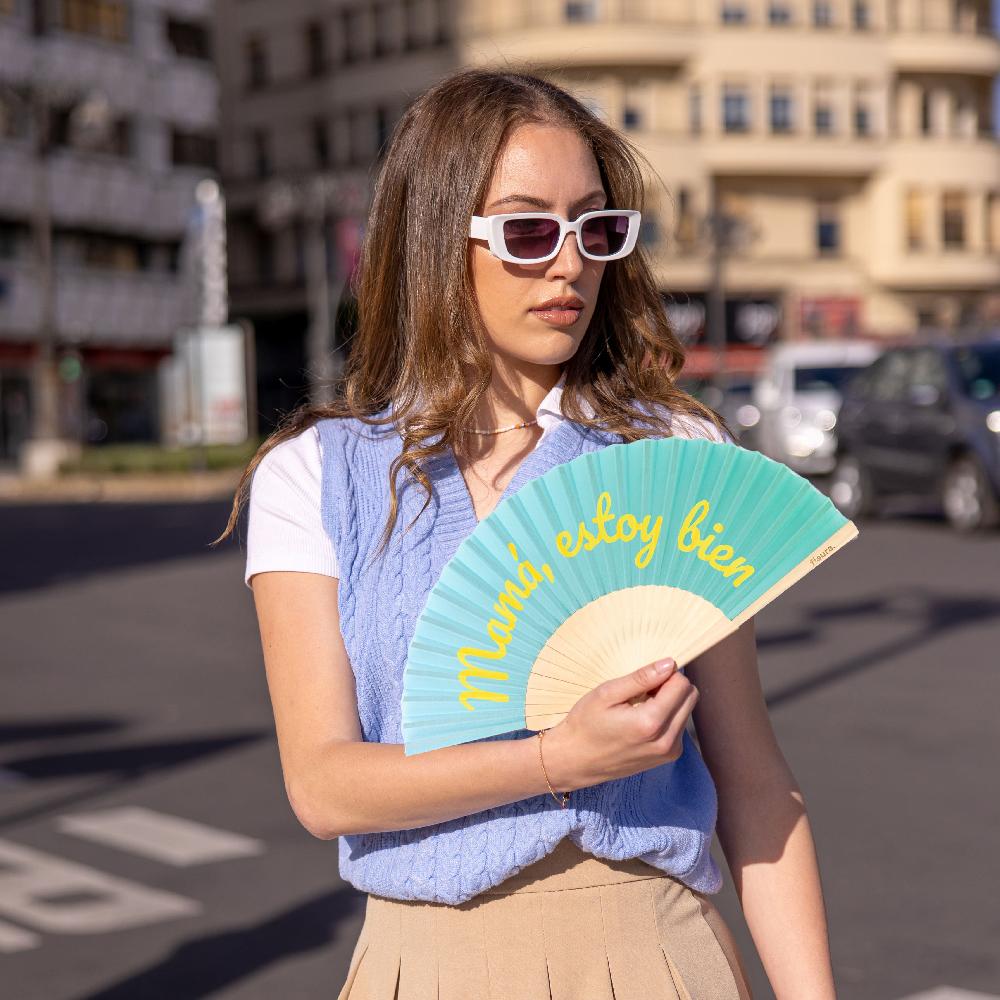 Fisura Abanico "Mamá Estoy Bien" Azul