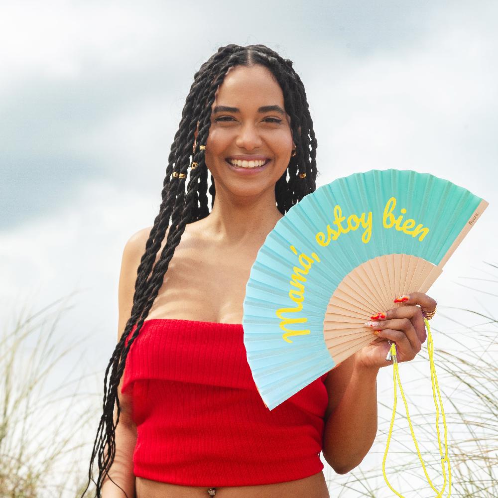 Fisura Abanico "Mamá Estoy Bien" Azul