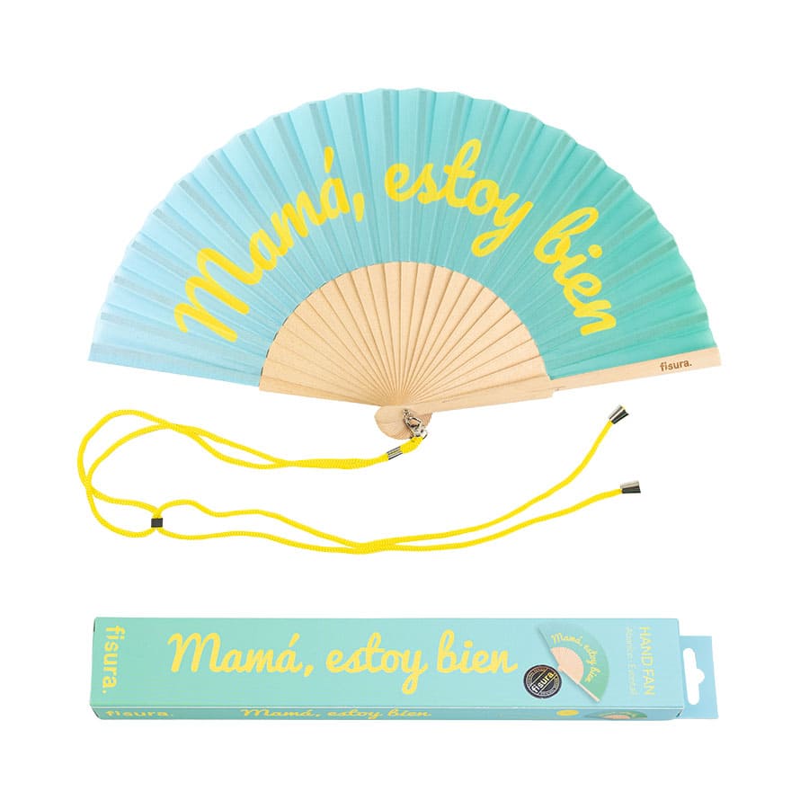 Fisura Abanico "Mamá estoy bien" azul