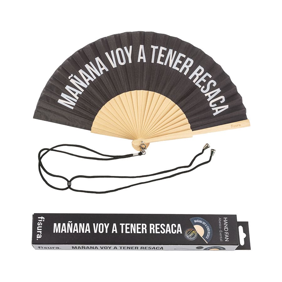 Fisura Abanico "Mañana voy a tener resaca" negro