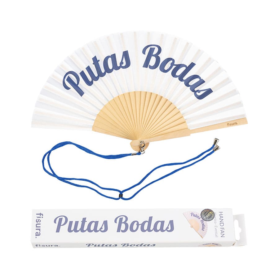 Fisura Abanico "Putas bodas" blanco y azul