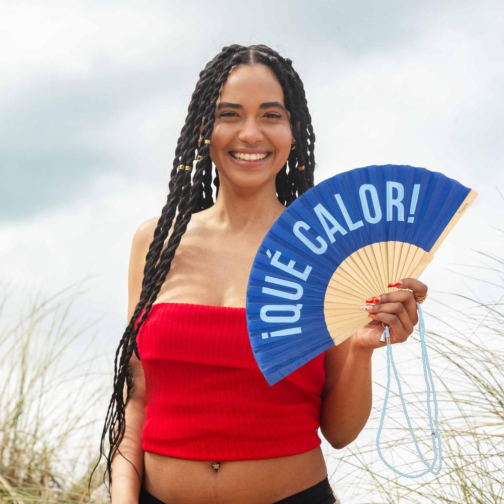 Fisura Abanico "qué Calor" Azul