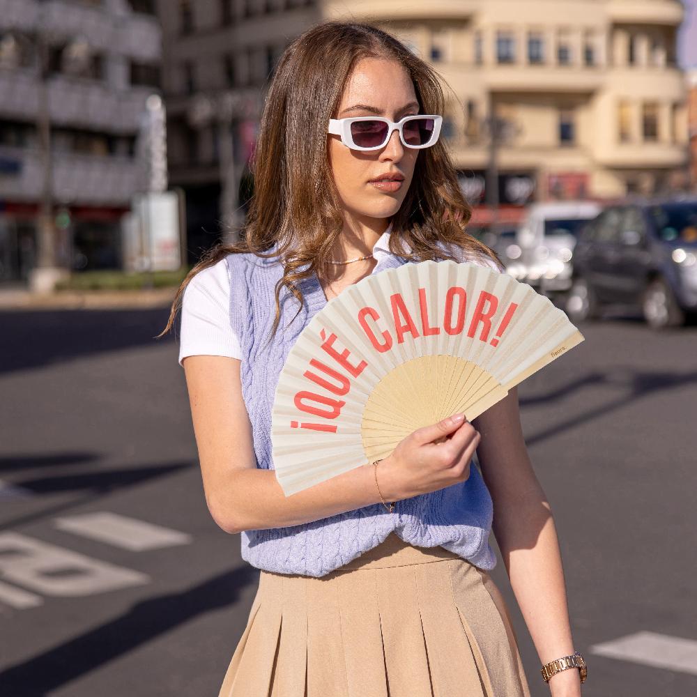 Fisura Abanico "Qué Calor" Beige