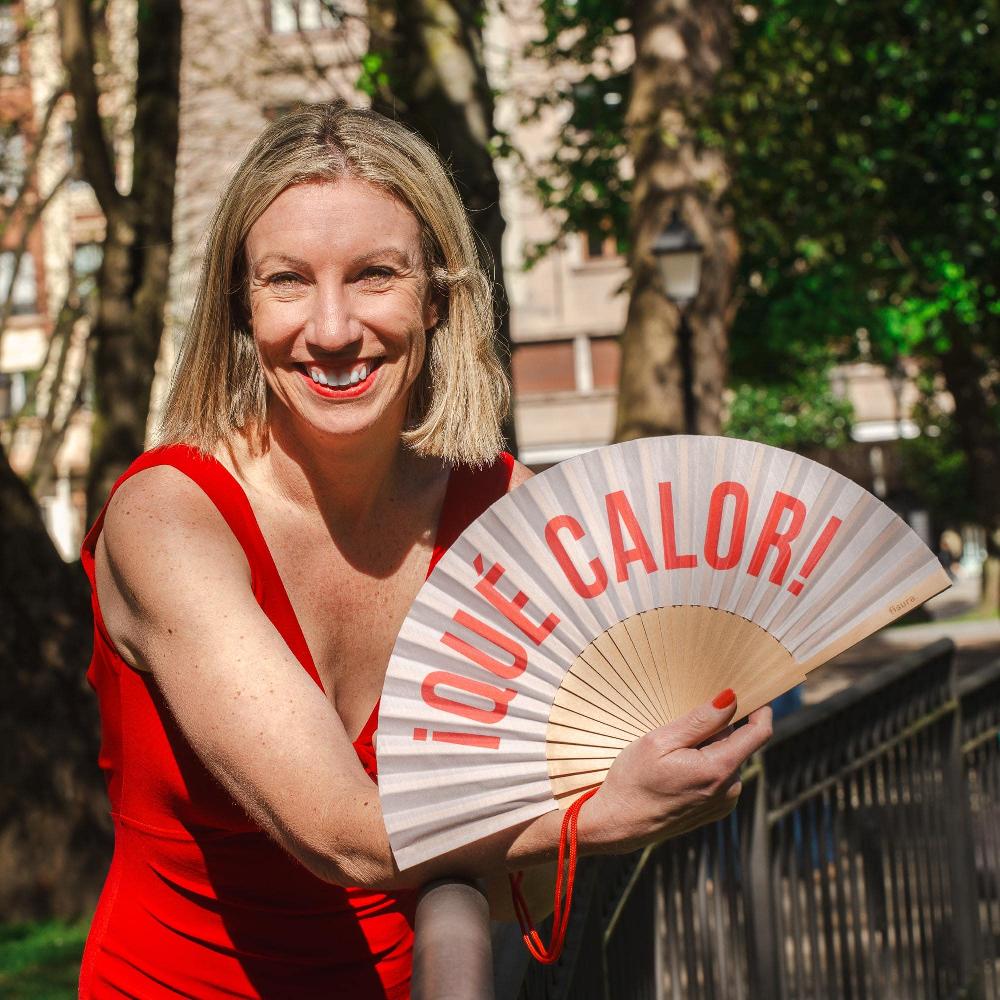 Fisura Abanico "Qué Calor" Beige