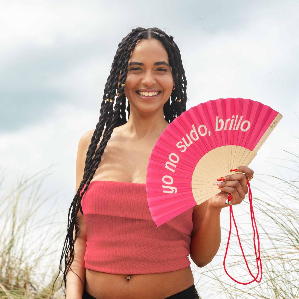 Fisura Abanico "Yo No Sudo Brillo" Rosa