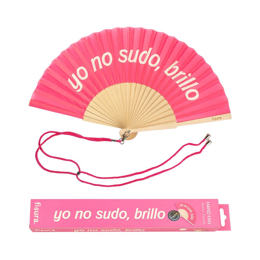 Fisura Abanico "Yo no sudo brillo" rosa