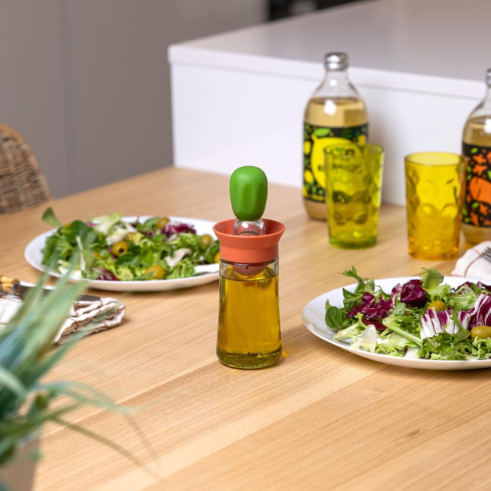 Fisura Aceitera De Cristal Verde Y Naranja