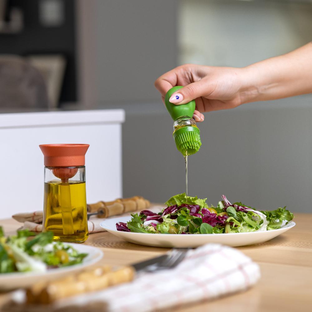 Fisura Aceitera De Cristal Verde Y Naranja