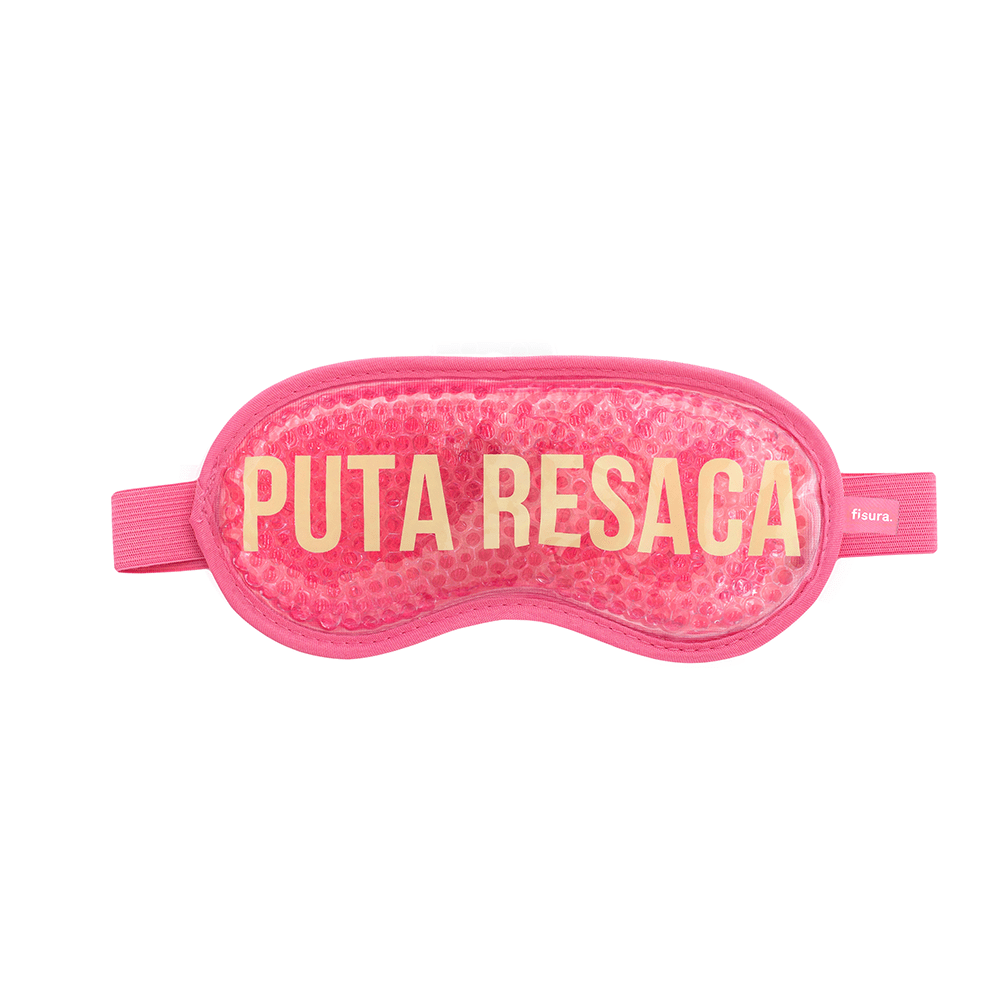 Fisura Antifaz de gel “Puta resaca” rosa