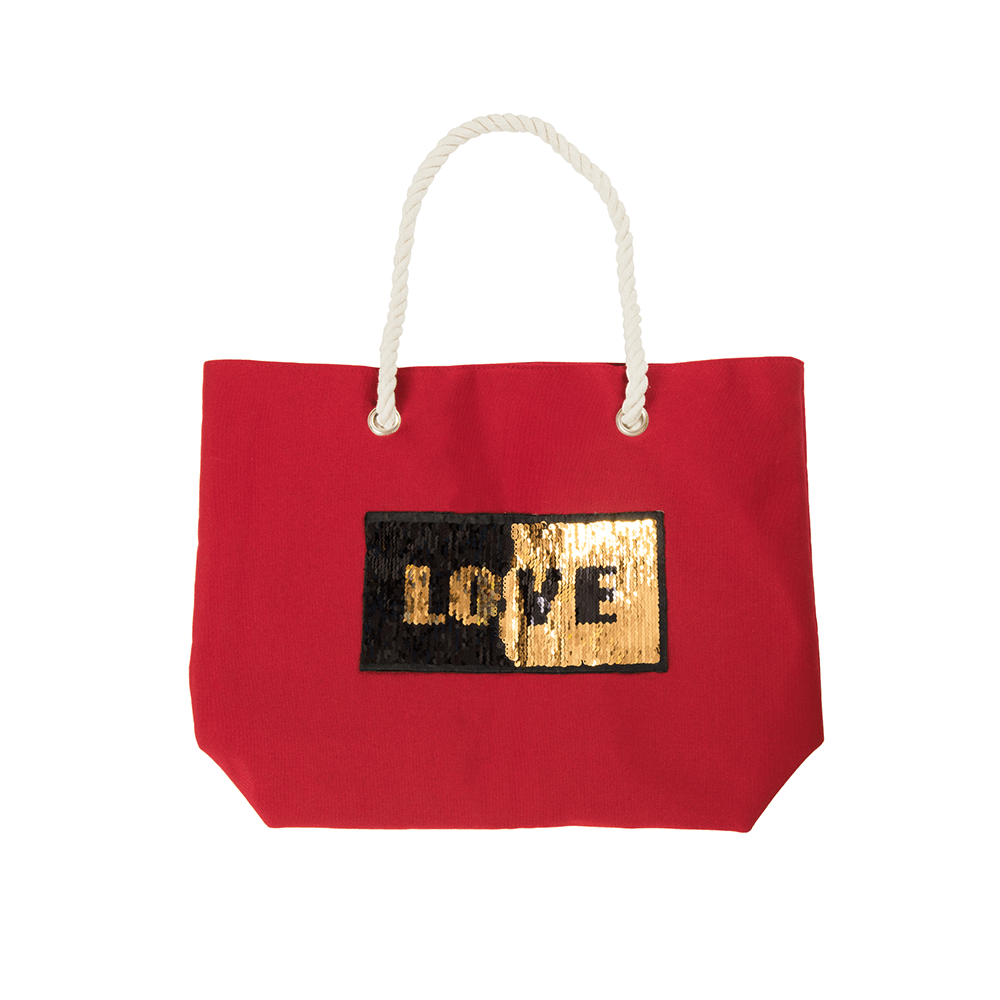Fisura Bolso de playa "Love" Rojo