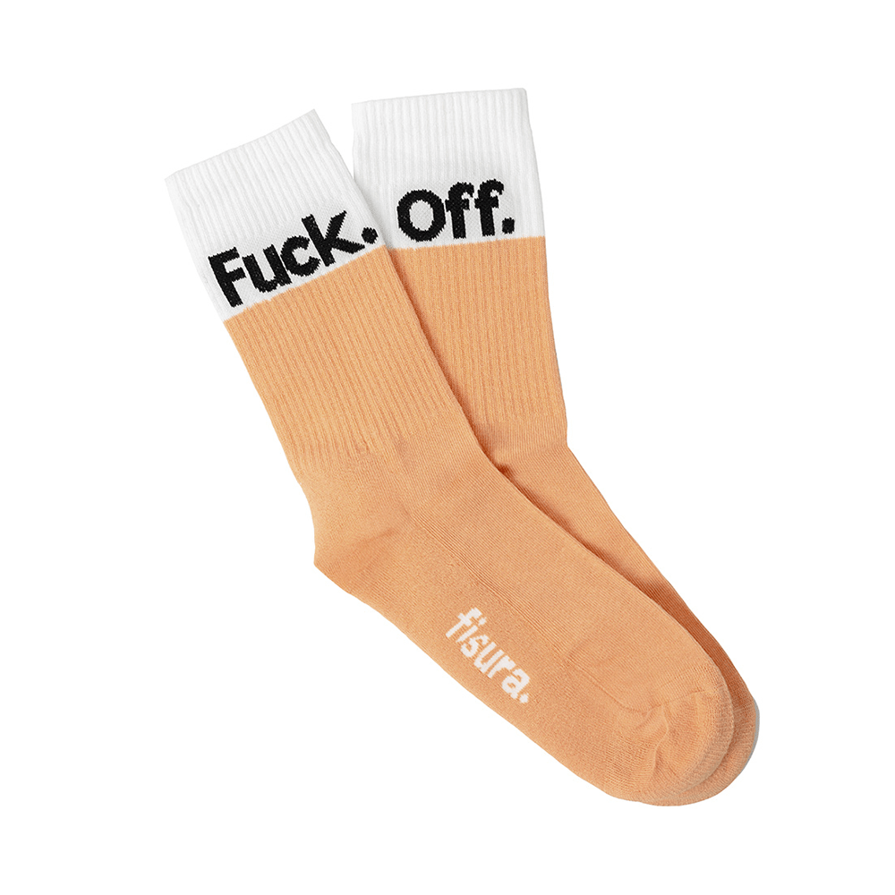 Fisura Calcetines Unisex "Fuck off" melocotón