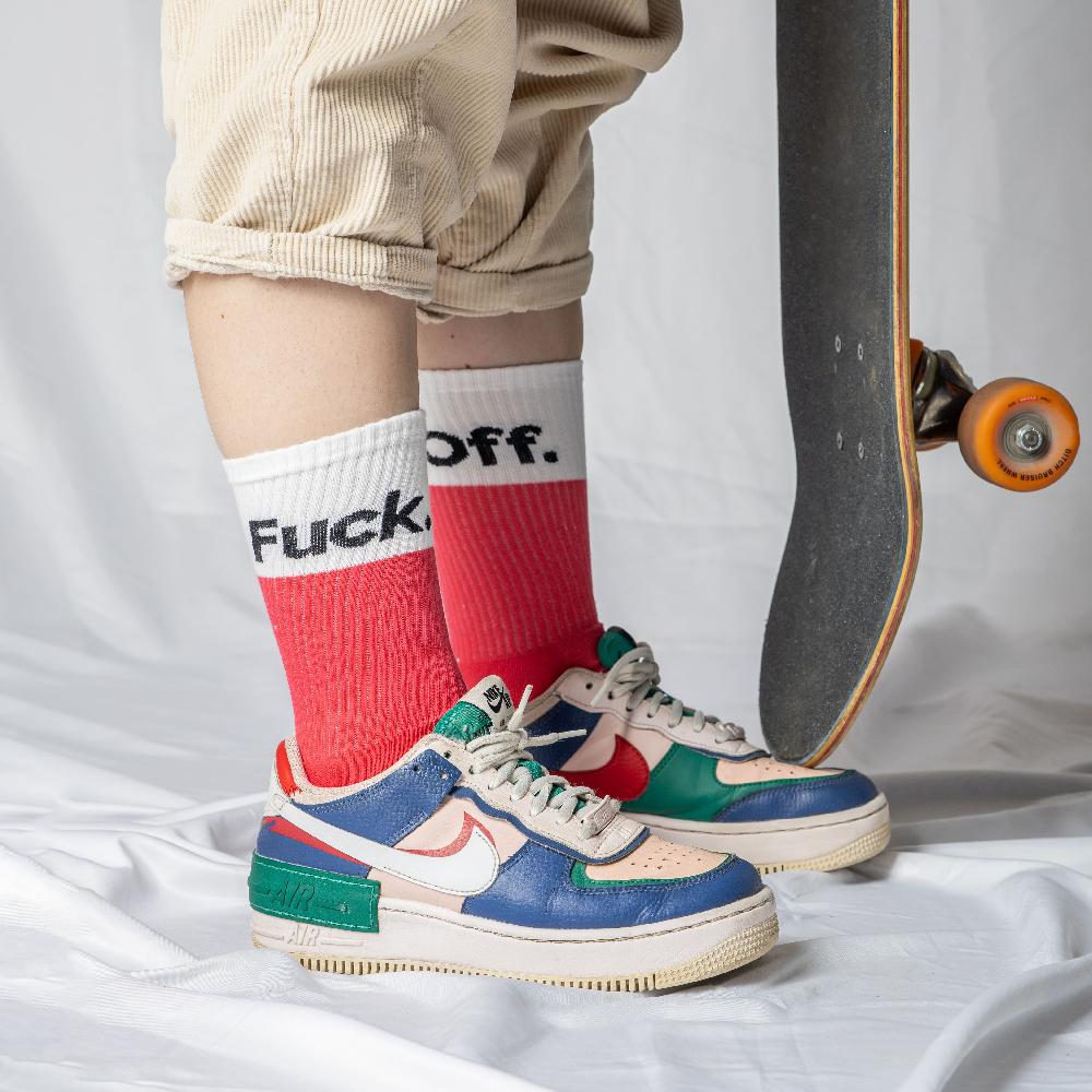 Fisura Calcetines Unisex "Fuck Off" Viva Magenta