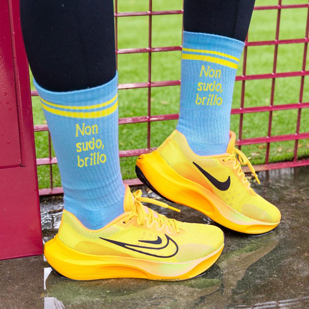 Fisura Calcetines Unisex “Non Sudo Brillo” Azul