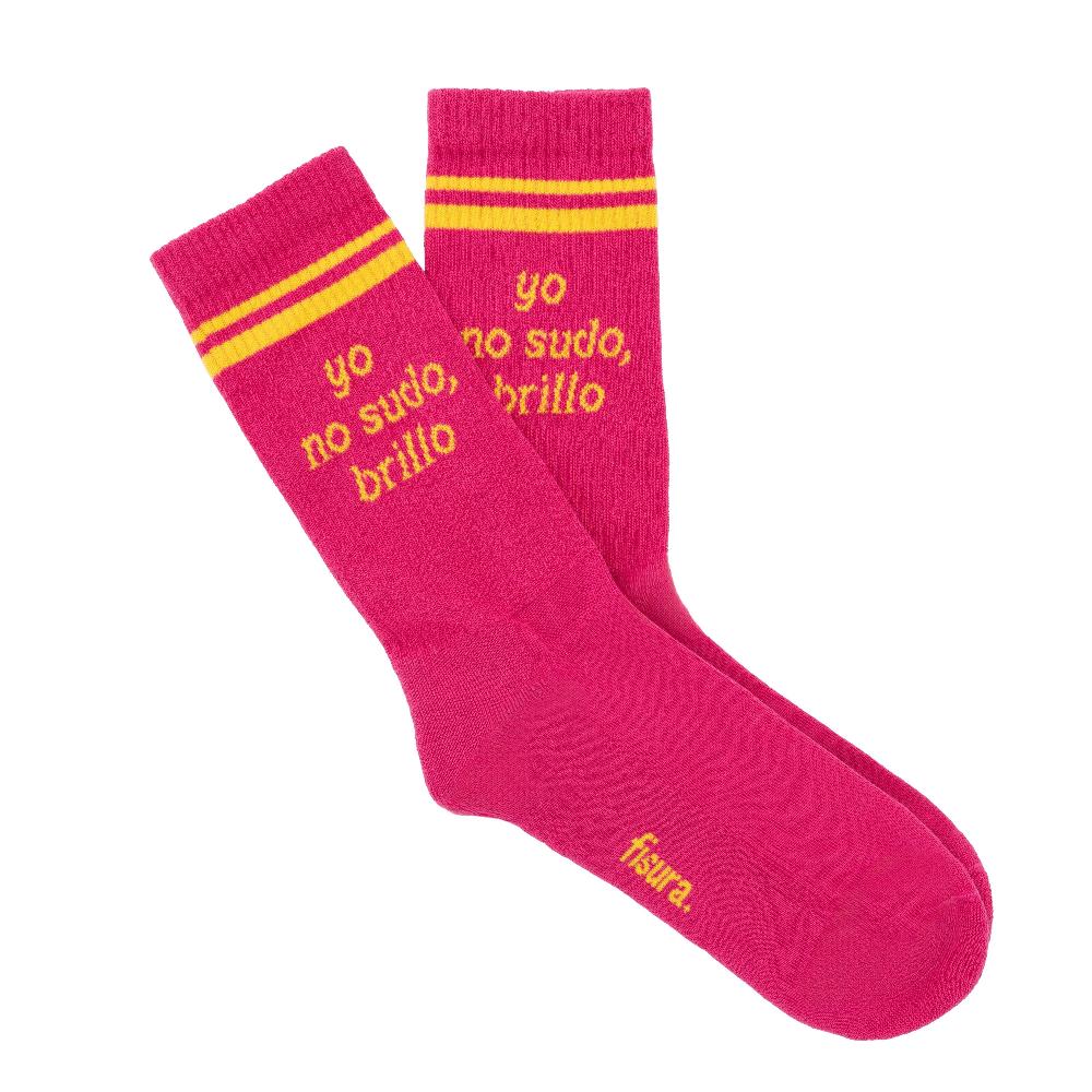 Fisura Calcetines Unisex “Yo No Sudo Brillo” Rosa