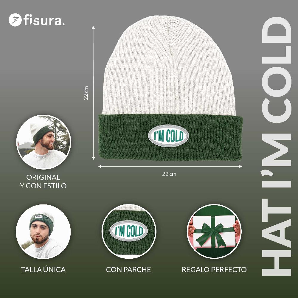Fisura Gorro "I'm Cold" Gris Y Verde