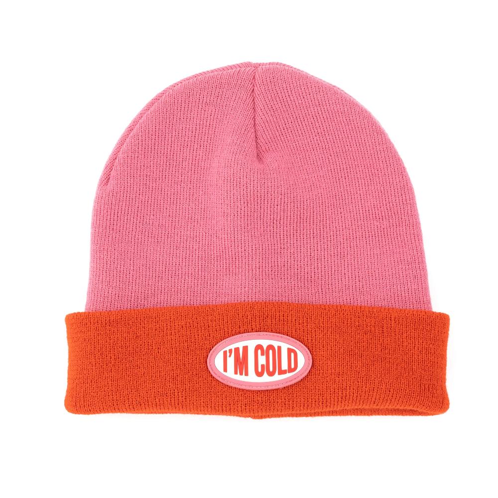Fisura Gorro "I'm cold" rosa y rojo