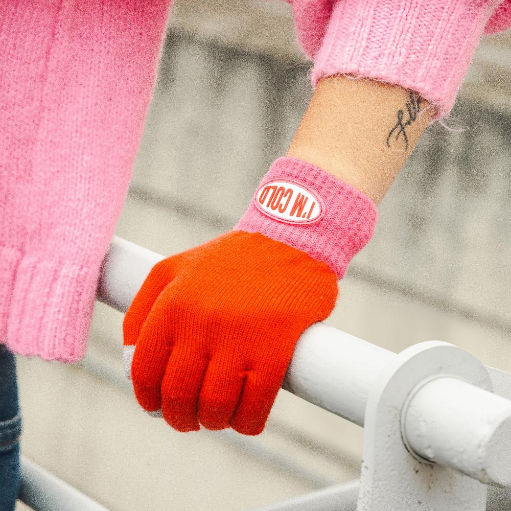 Fisura Guantes "I'm Cold" Rojo Y Rosa
