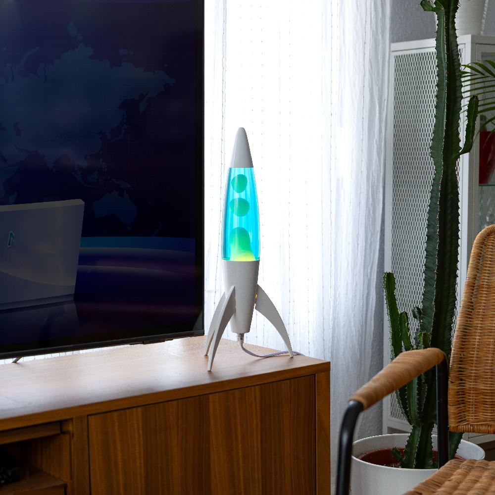 Fisura Lámpara De Lava Rocket Azul