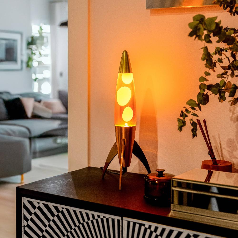 Fisura Lámpara De Lava Rocket Degradado Naranja