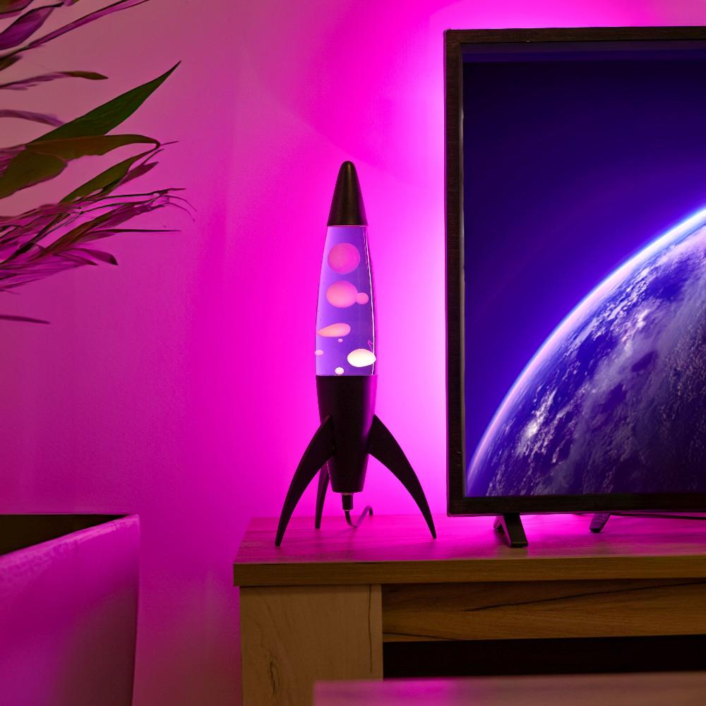 Fisura Lámpara De Lava Rocket Morada
