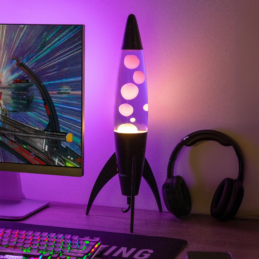 Fisura Lámpara De Lava Rocket Morada
