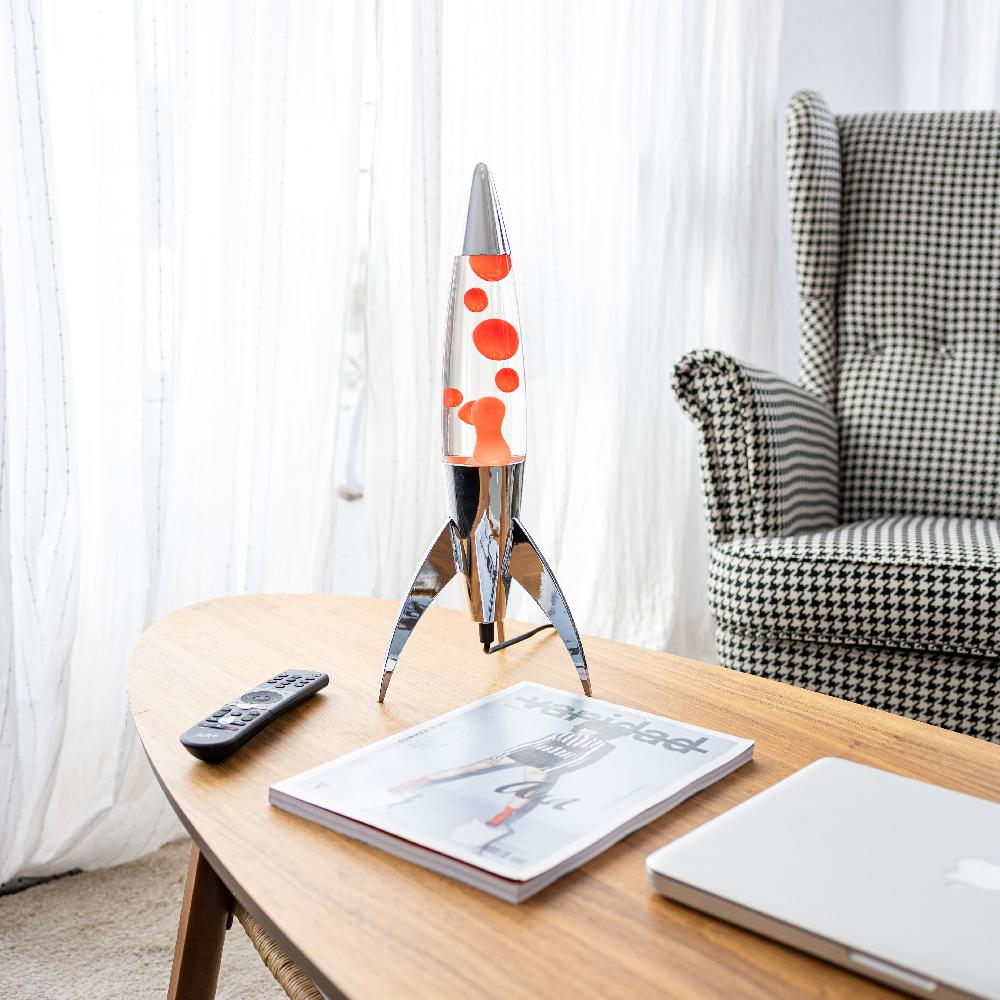 Fisura Lámpara De Lava Rocket Roja