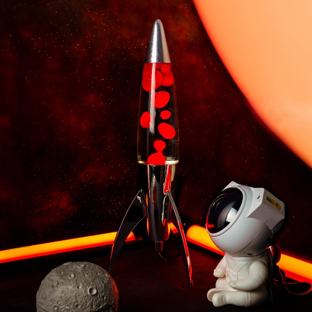 Fisura Lámpara De Lava Rocket Roja