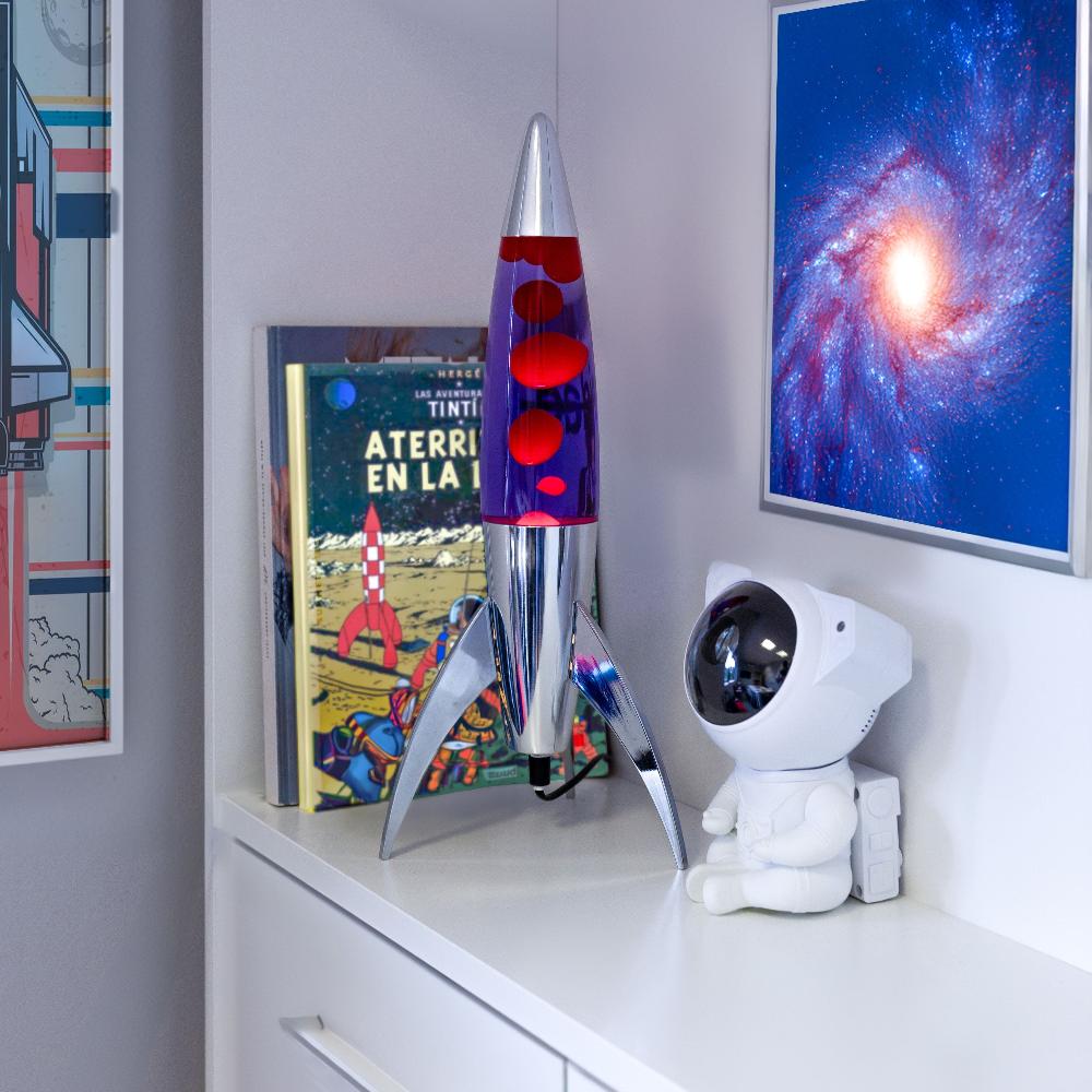 Fisura Lámpara De Lava Rocket Roja Y Morada