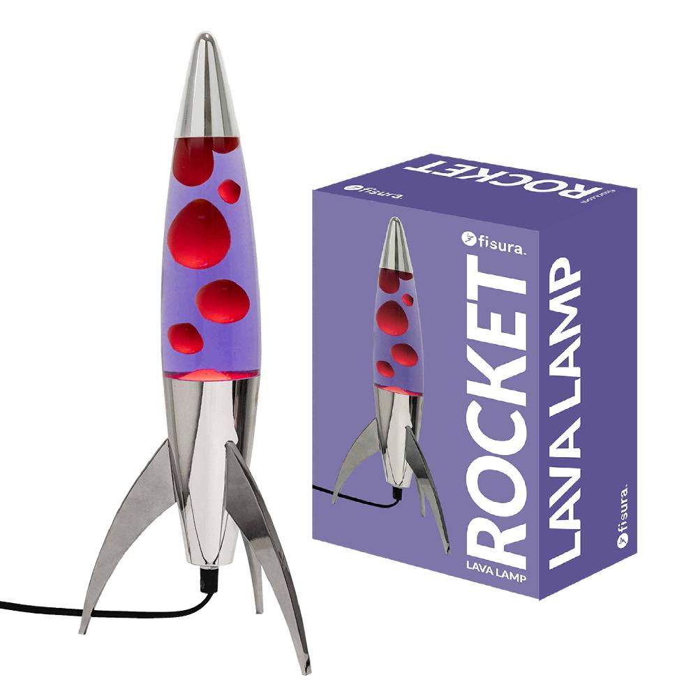 Fisura Lámpara de lava rocket roja y morada