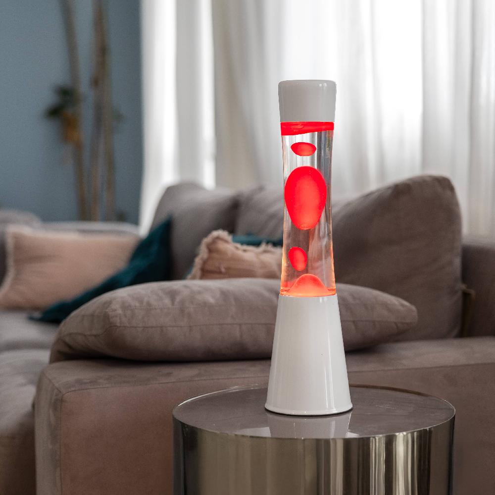 Fisura Lámpara De Lava Roja Y Blanca