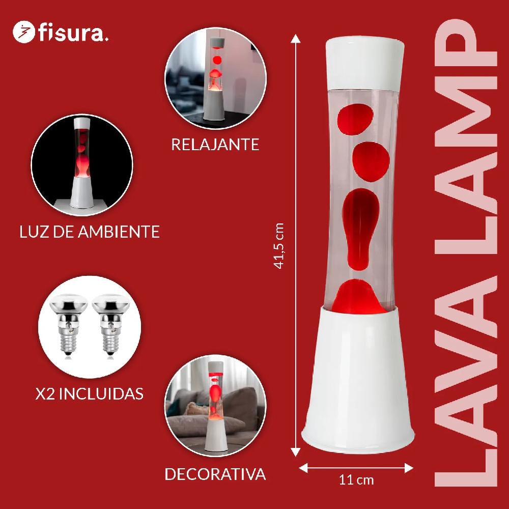 Fisura Lámpara De Lava Roja Y Blanca