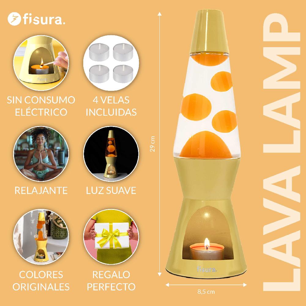 Fisura Lámpara De Lava Vela Amarilla