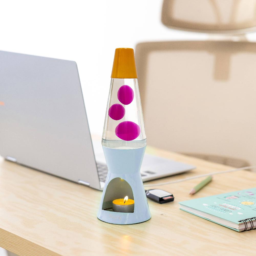 Fisura Lámpara De Lava Vela Naranja Rosa Y Azul