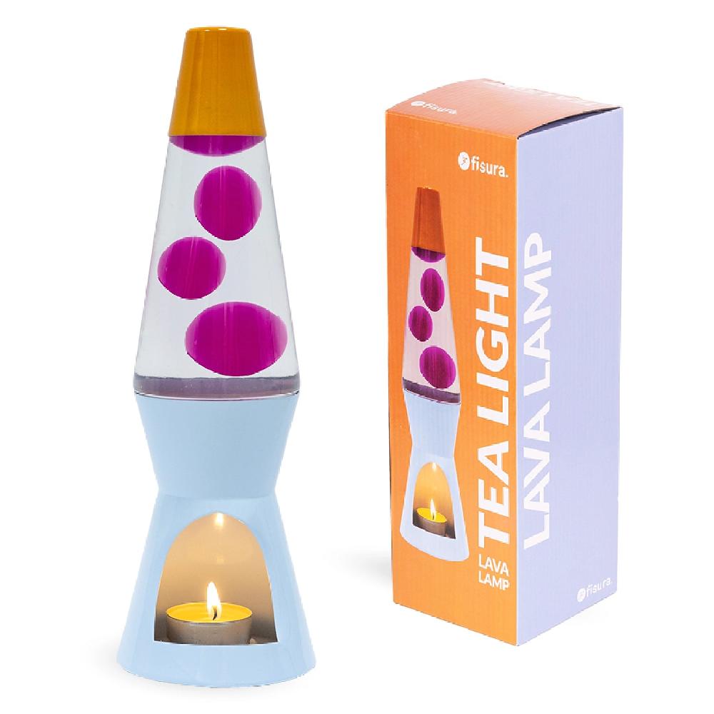 Fisura Lámpara de lava vela naranja rosa y azul