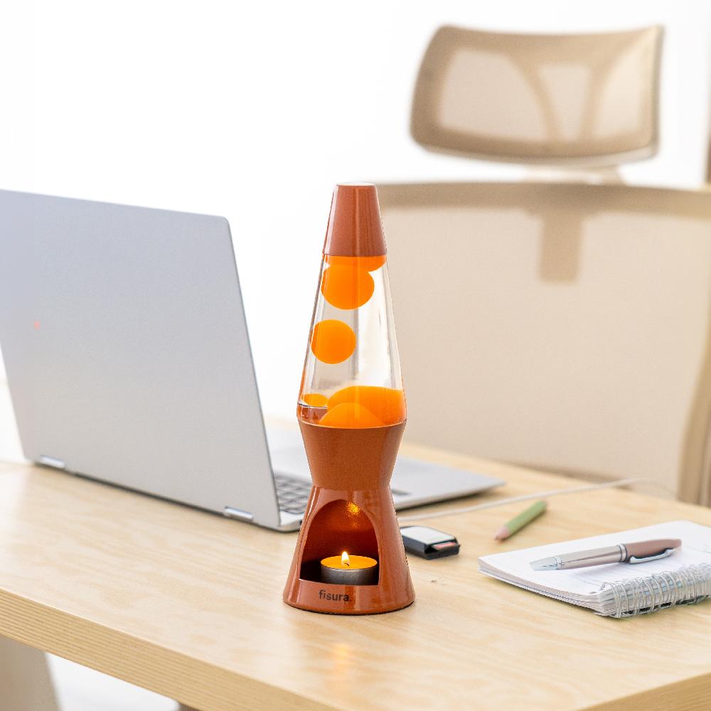 Fisura Lámpara De Lava Vela Terracota