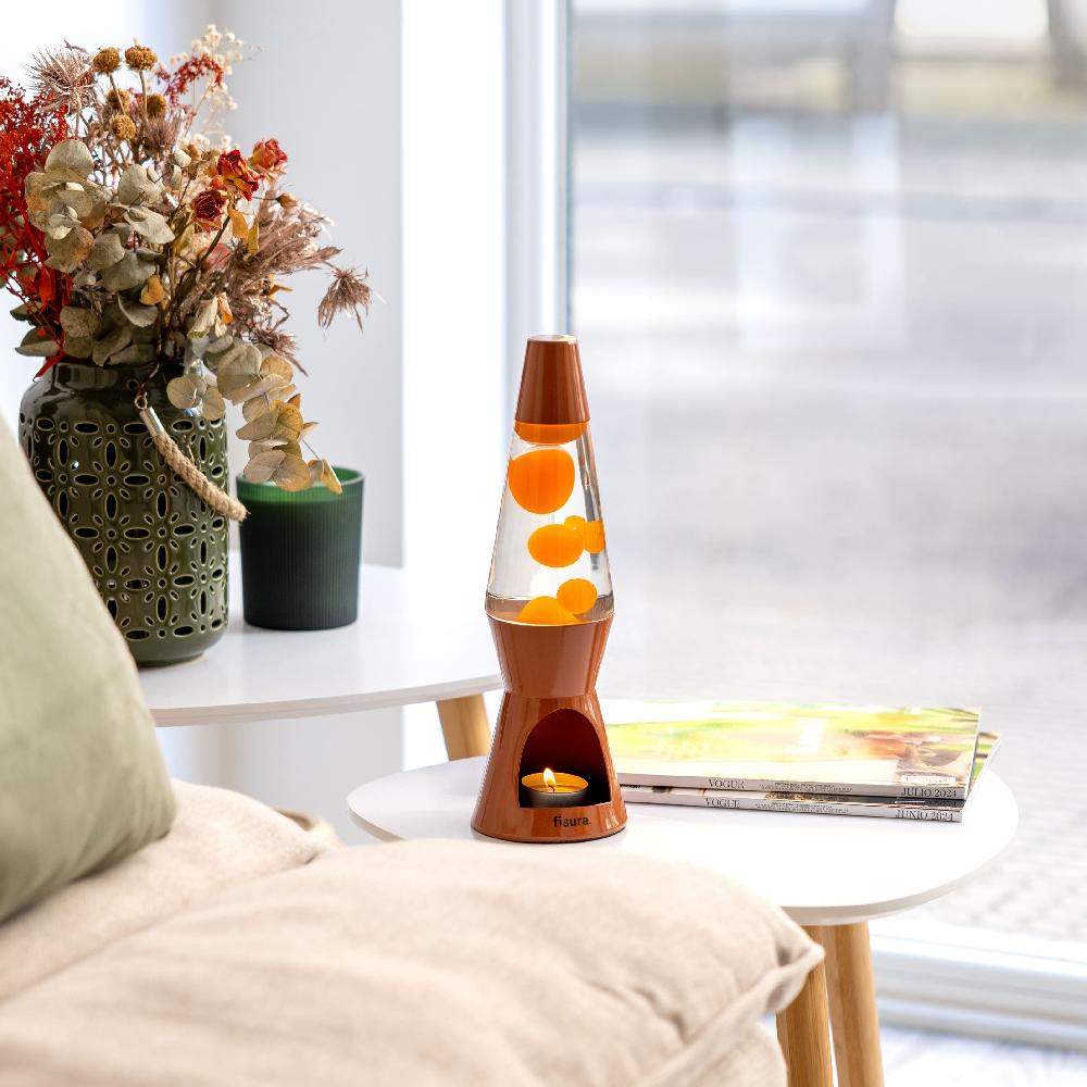 Fisura Lámpara De Lava Vela Terracota
