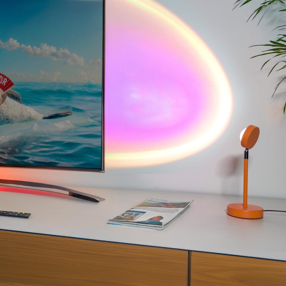 Fisura Lámpara De Mesa "Atardecer" Naranja