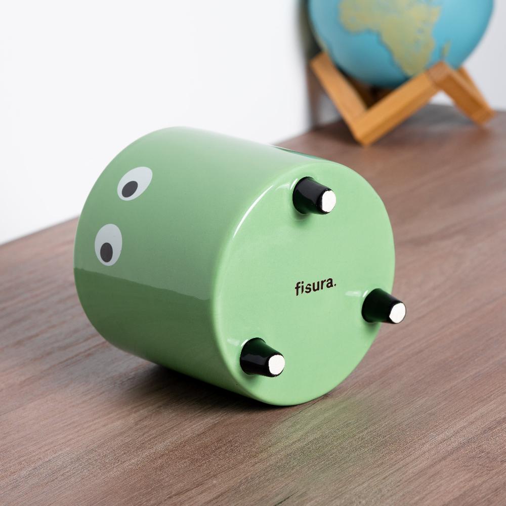 Fisura Macetero Con Ojos Verde