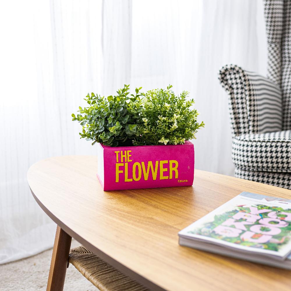 Fisura Macetero Libro "The Flower" Rosa