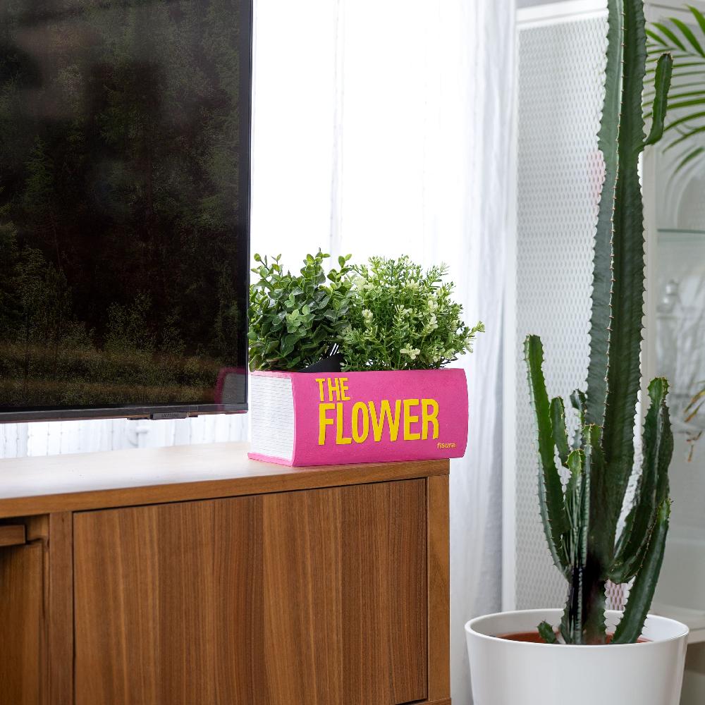 Fisura Macetero Libro "The Flower" Rosa