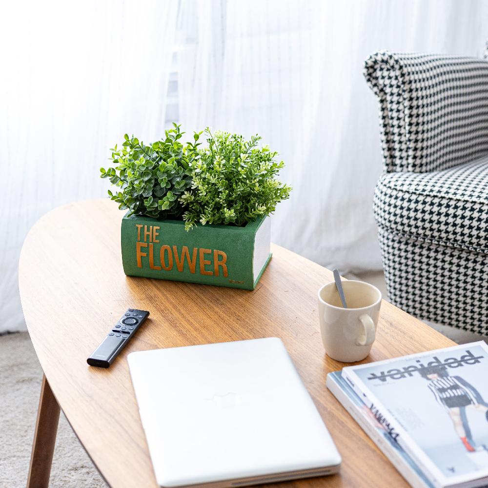 Fisura Macetero Libro "The Flower" Verde