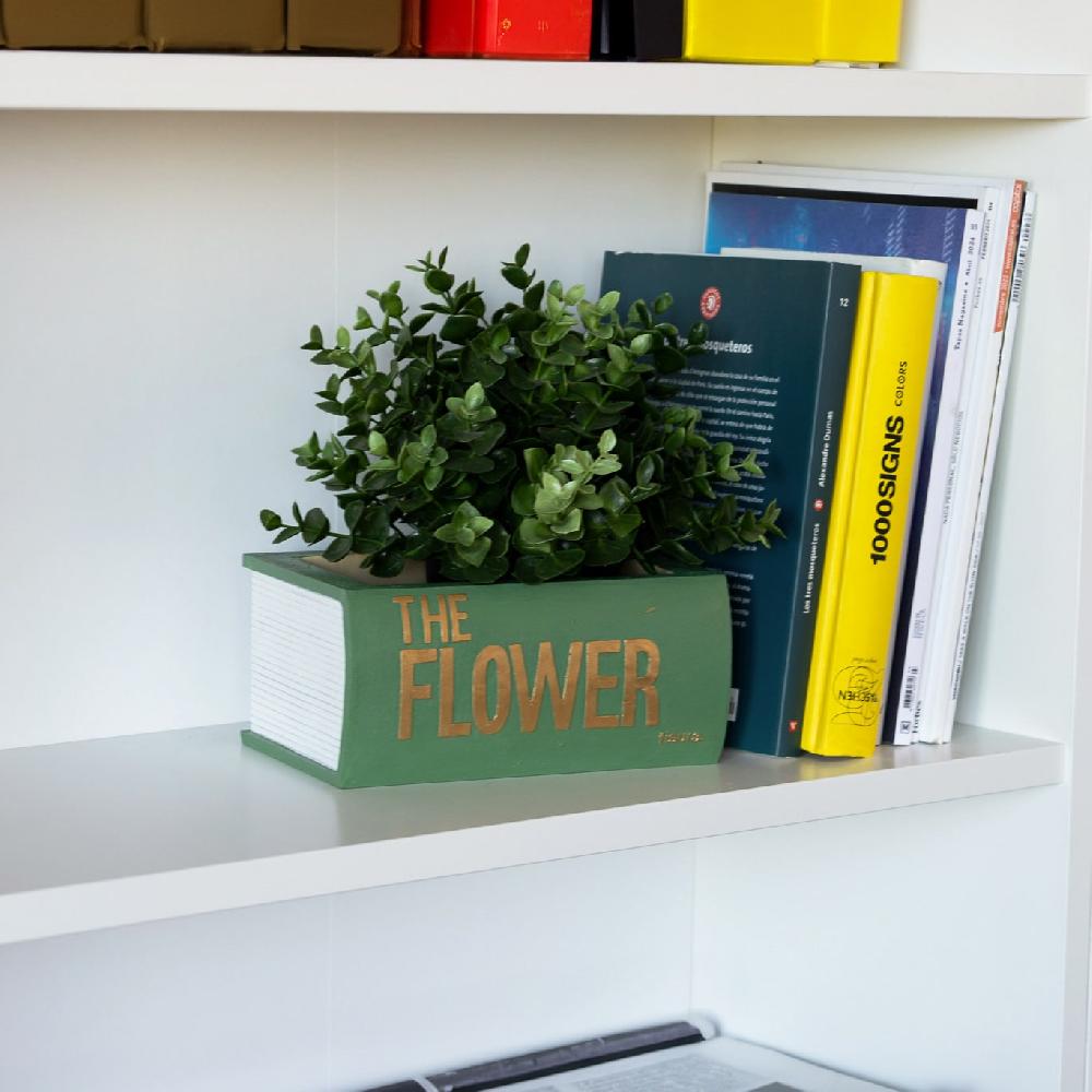 Fisura Macetero Libro "The Flower" Verde