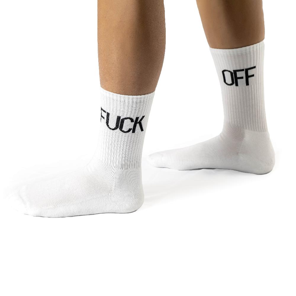Fisura Par De Calcetines Chico "Fuck Off" - Blanco