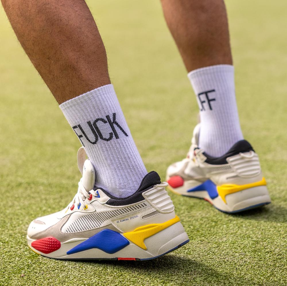 Fisura Par De Calcetines Chico "Fuck Off" - Blanco