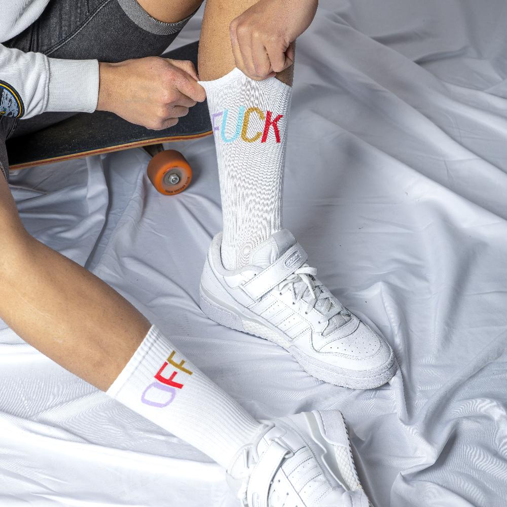 Fisura Par De Calcetines Chico "Fuck Off" Multicolor