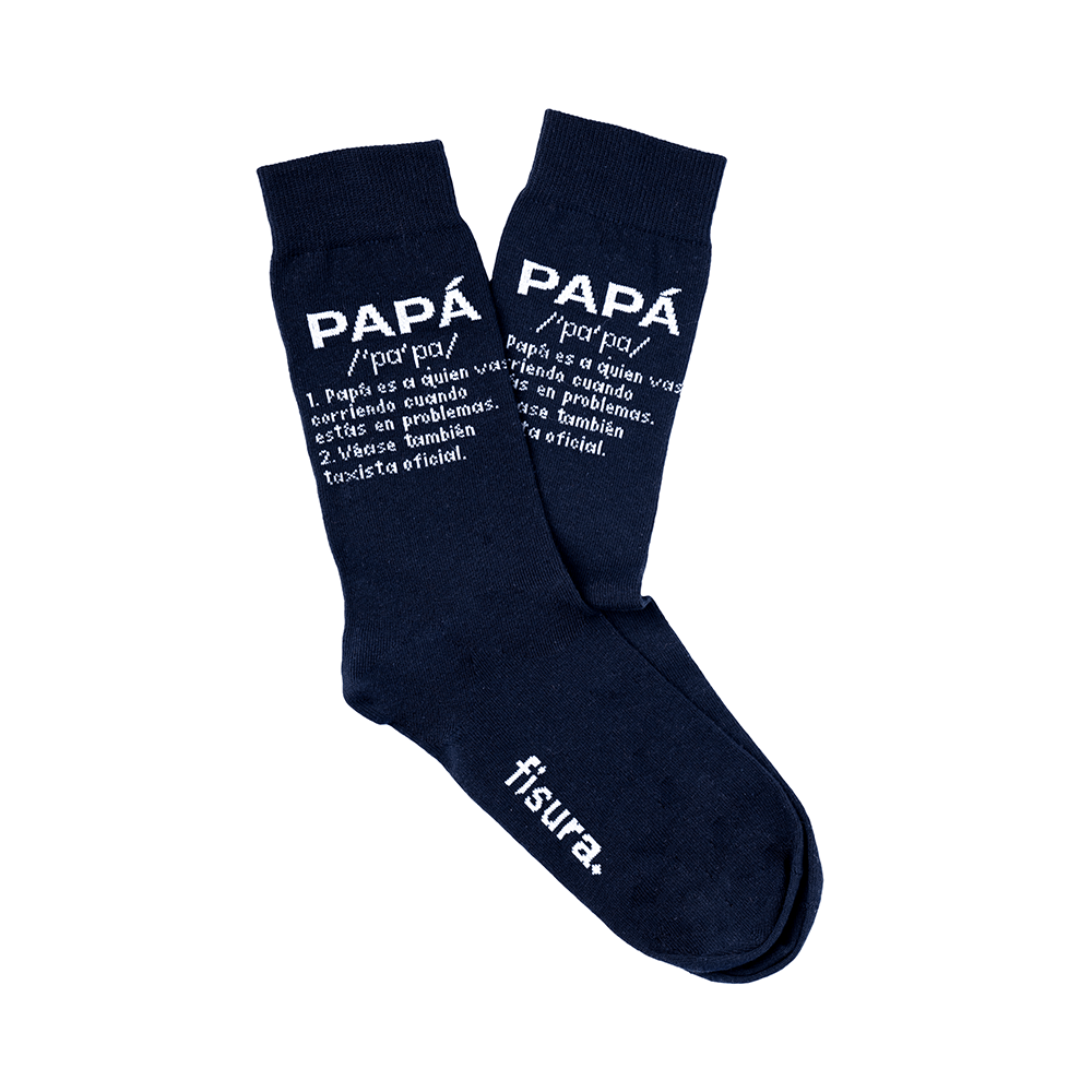 Fisura Par de calcetines chico “Papá” azul - Español