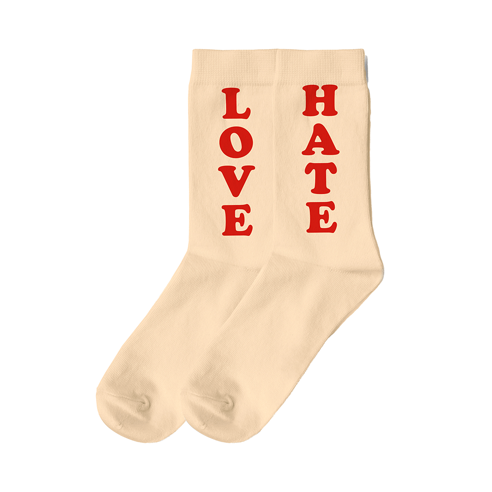 Fisura Par de calcetines Unisex "Love & Hate" Beige